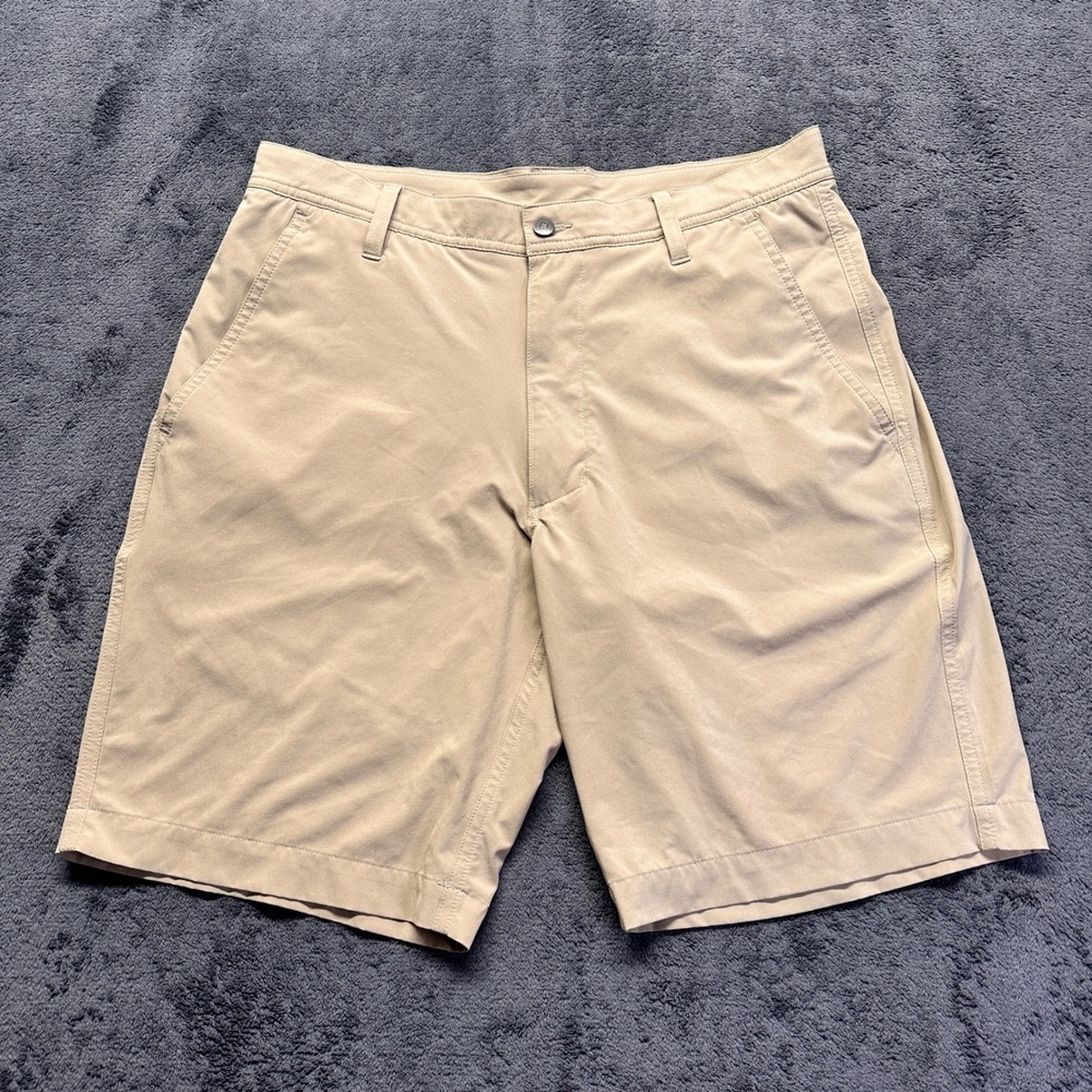 FootJoy Performance Golf Shorts Mens 32 Tan Stretch Grip Waistband FJ 9"